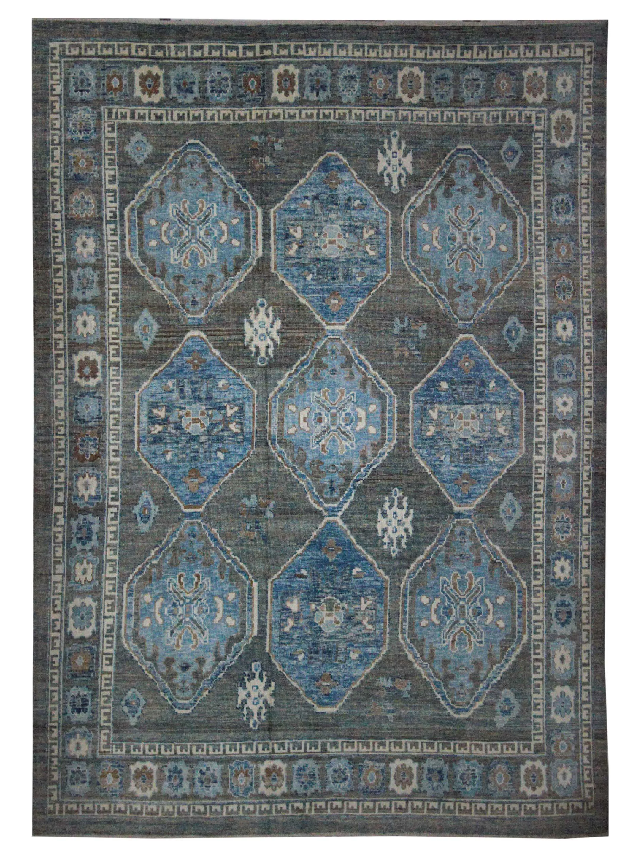Ushak Hand Knotted Green 9x13