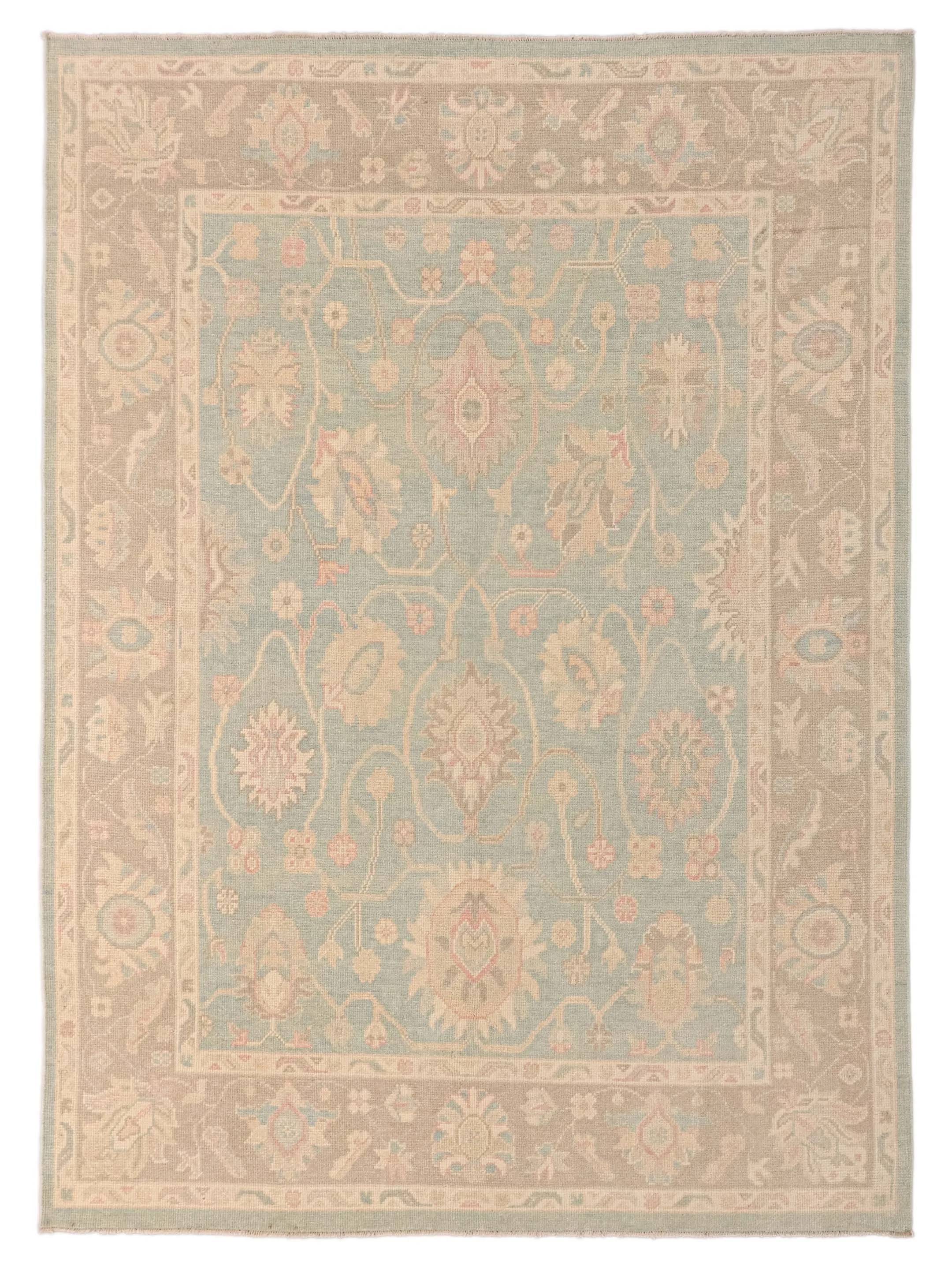 Ushak Hand Knotted Sky Blue 8x10