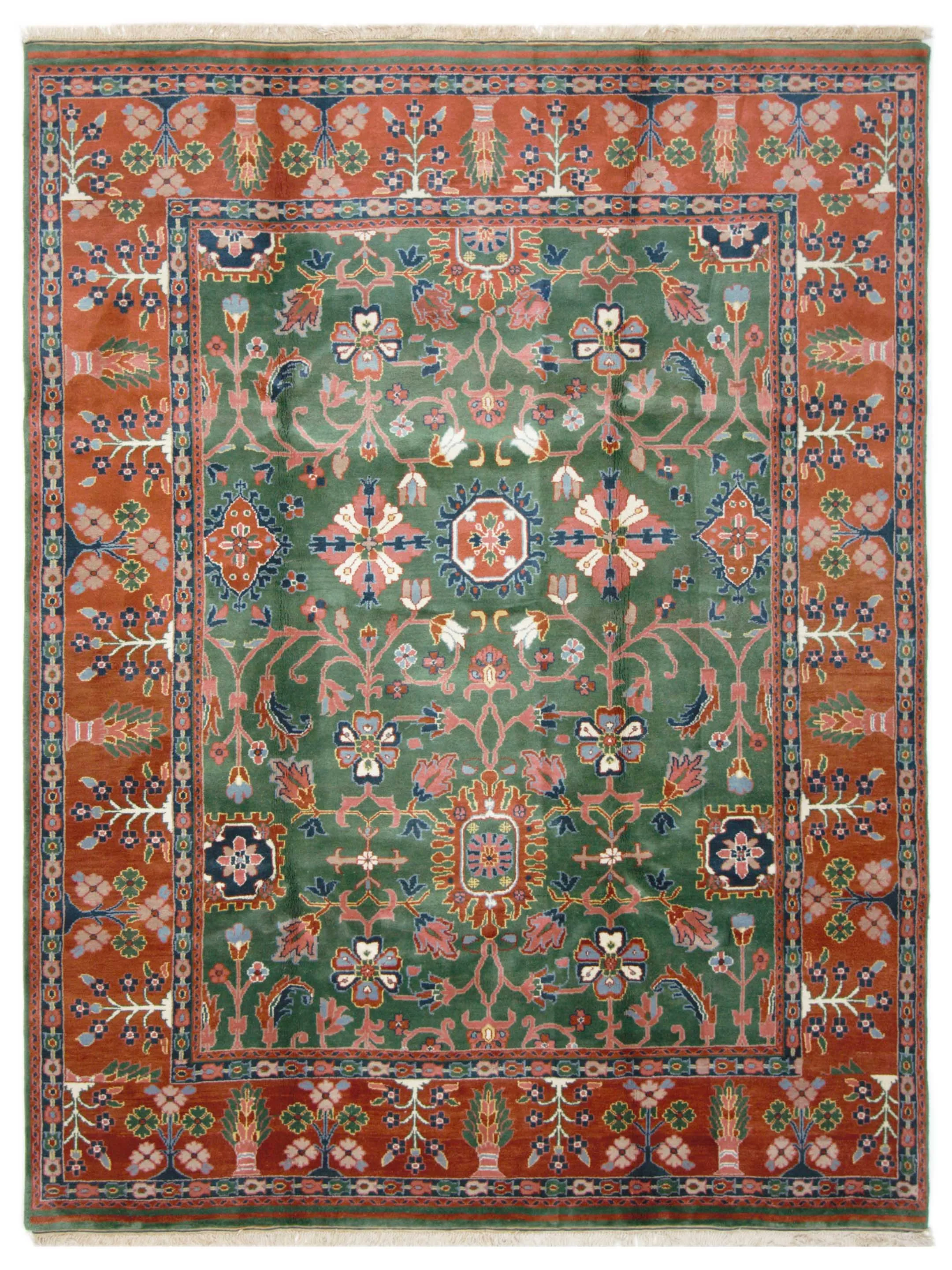 Tibetan Hand Knotted Green 9x12